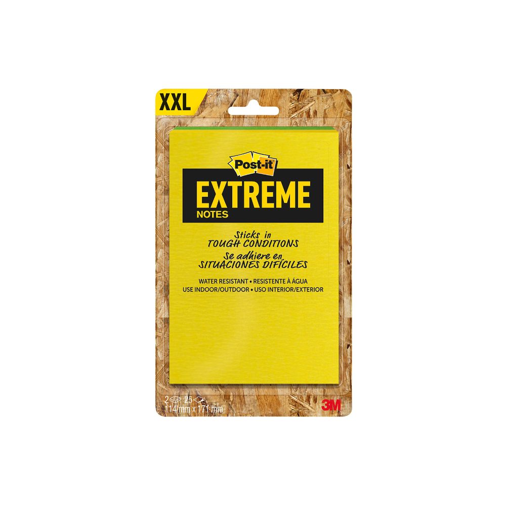 Post-it Extreme Haftnotizen 114 x 178 mm Farbig Sortiert Rechteckig 2 Stück à 25 Blatt