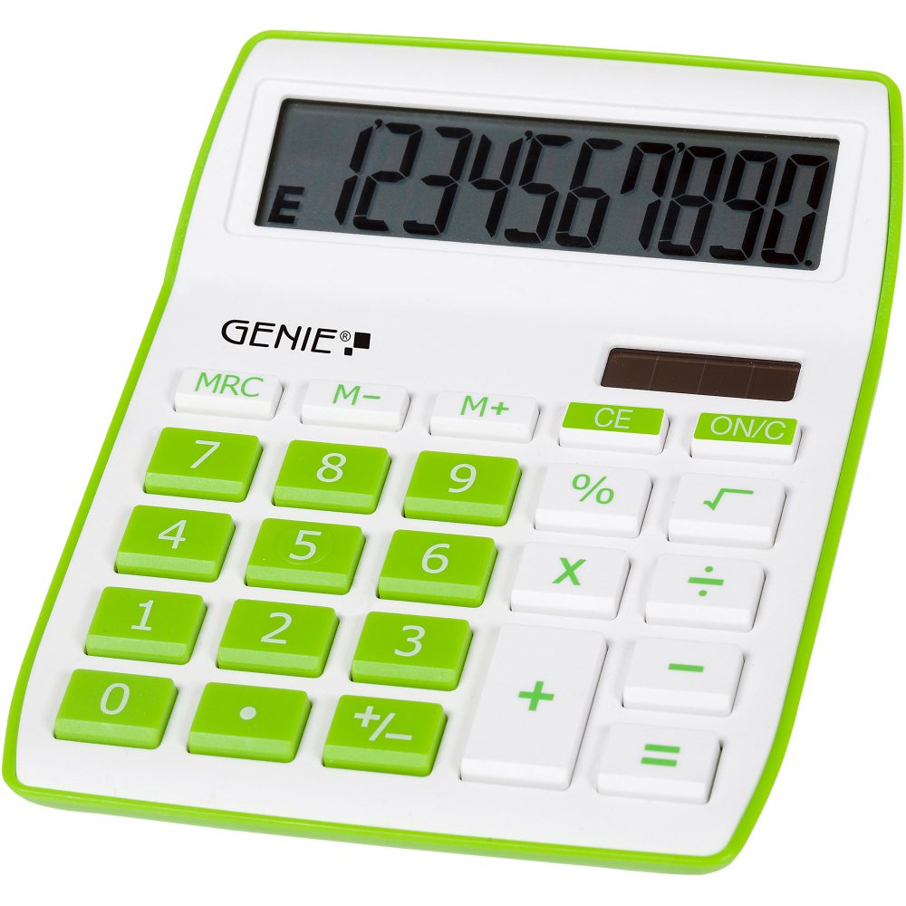 GENIE Tischrechner 840 G 10 -stelliges Display Grün