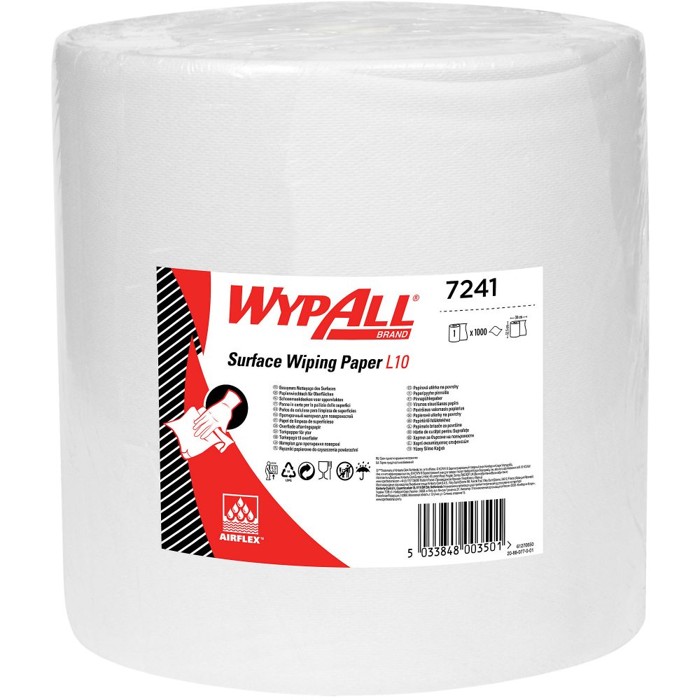WYPALL Wischtuchrolle L10 1-lagig Gerollt Weiß 1000 Blatt