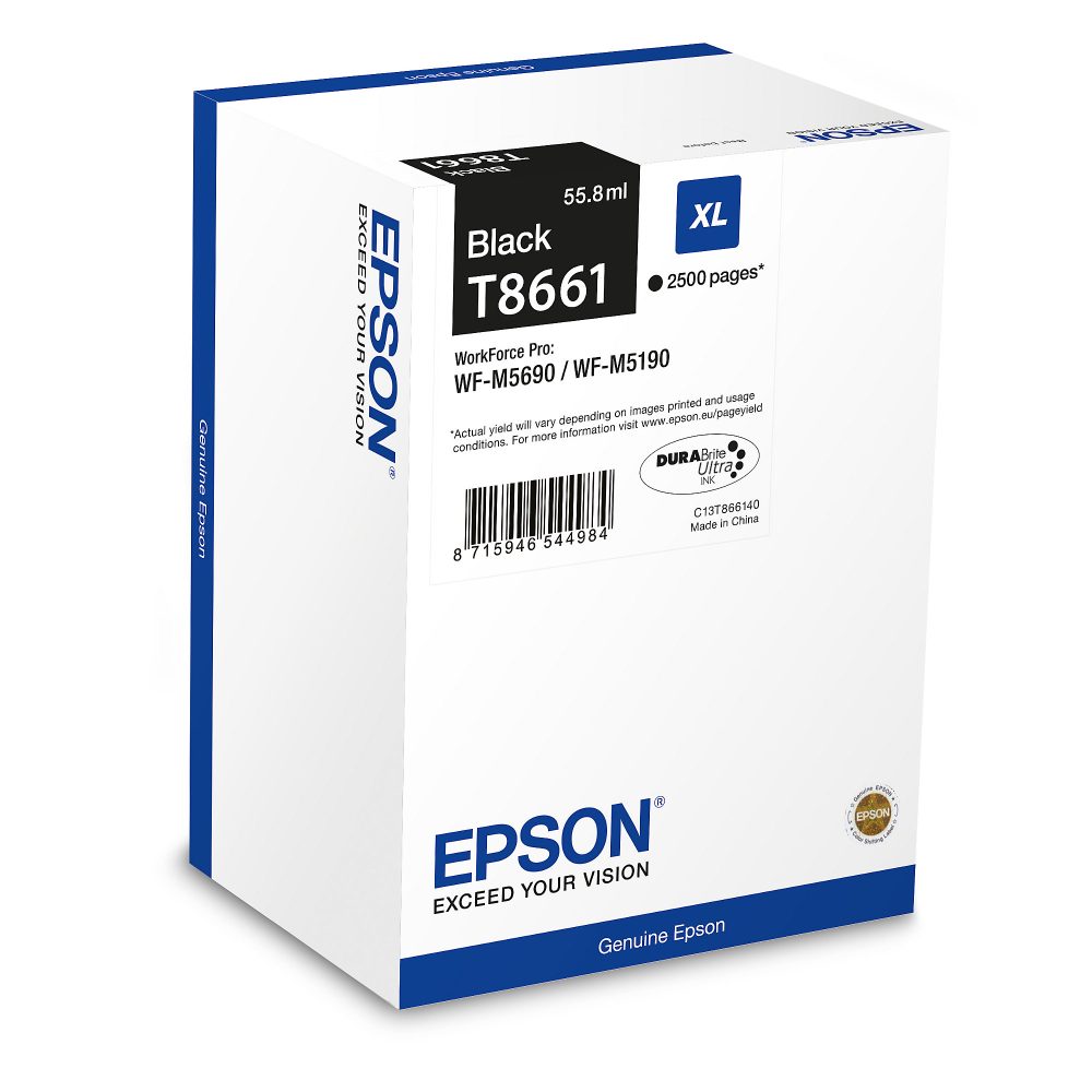 Epson T8661 Original Tintenpatrone C13T866140 Schwarz 2500