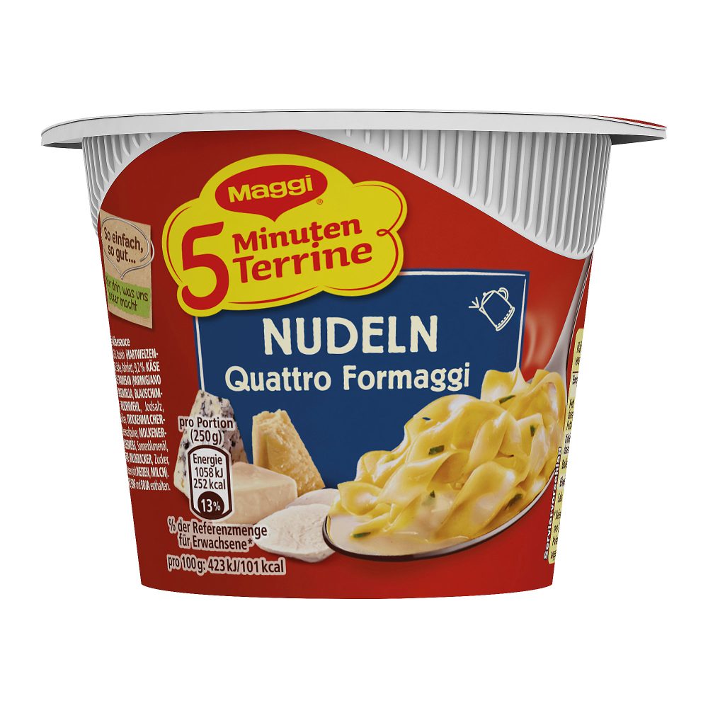 Nestlé Maggi 5 Minuten Terrine Nudeltopf Quattro Formaggi 8 Stück