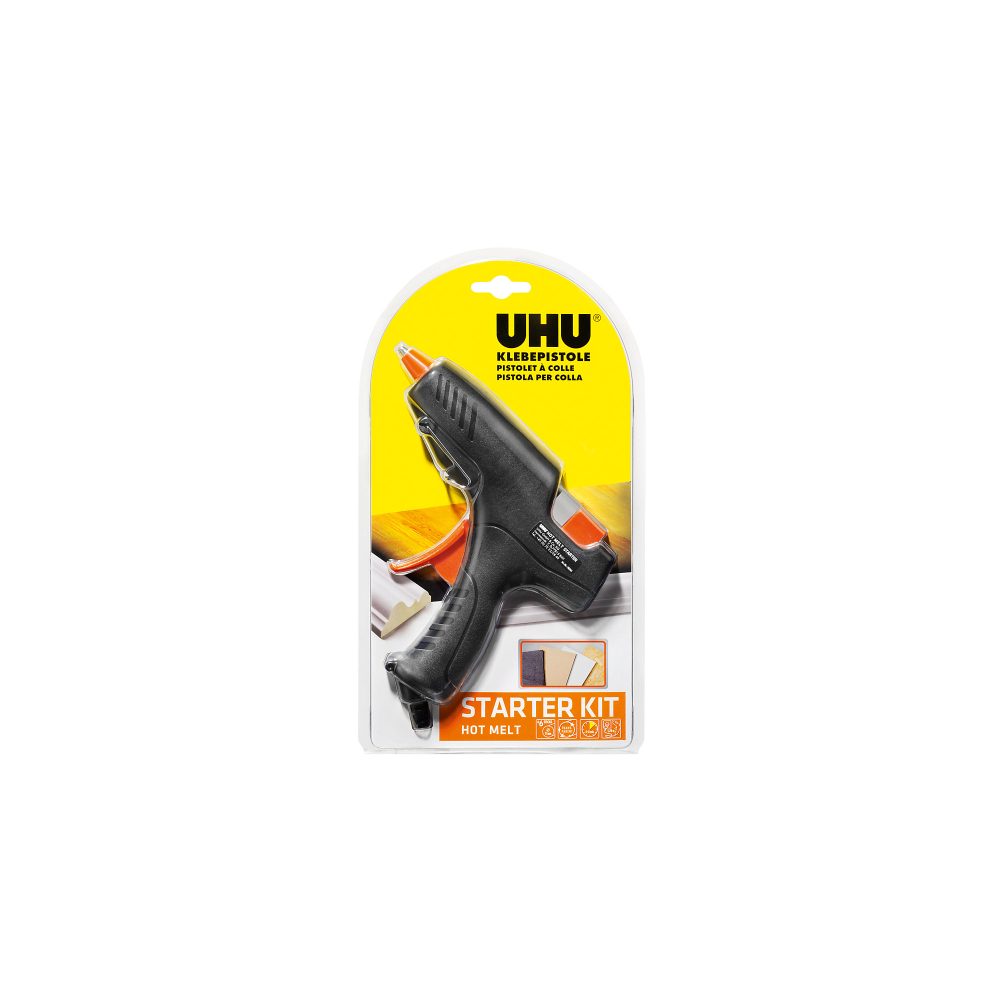 UHU Heißklebepistole Starter Set Hot Melt Schwarz Orange