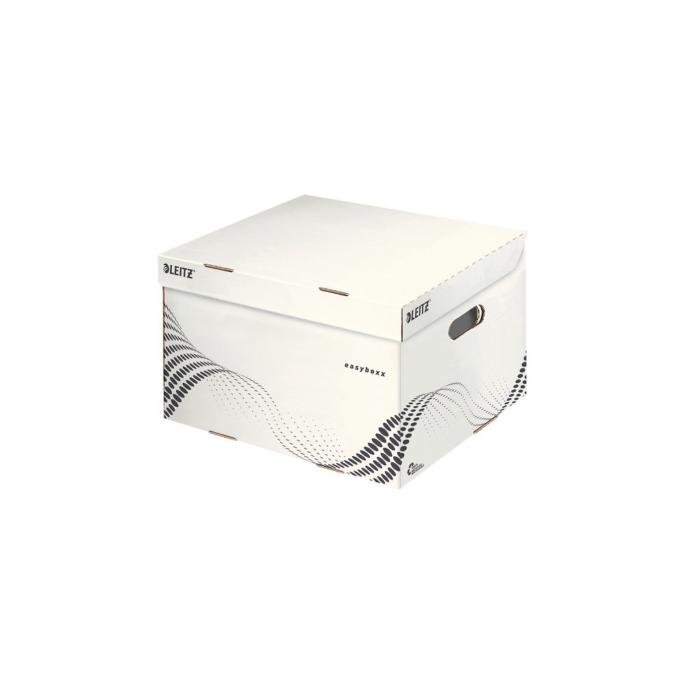 Leitz easyboxx Aufbewahrungsbox 6136 Mit Klappdeckel Größe M Weiß Karton 36,7 x 32,5 x 26,3 cm 15 Stück