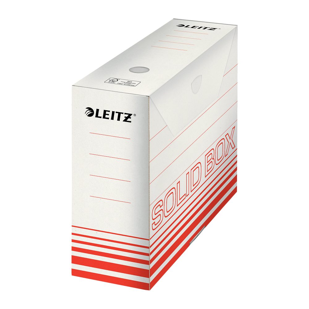 Leitz Solid Archivschachteln 6128 900 Blatt A4 Hellrot Karton 10 x 25,7 x 33 cm 10 Stück