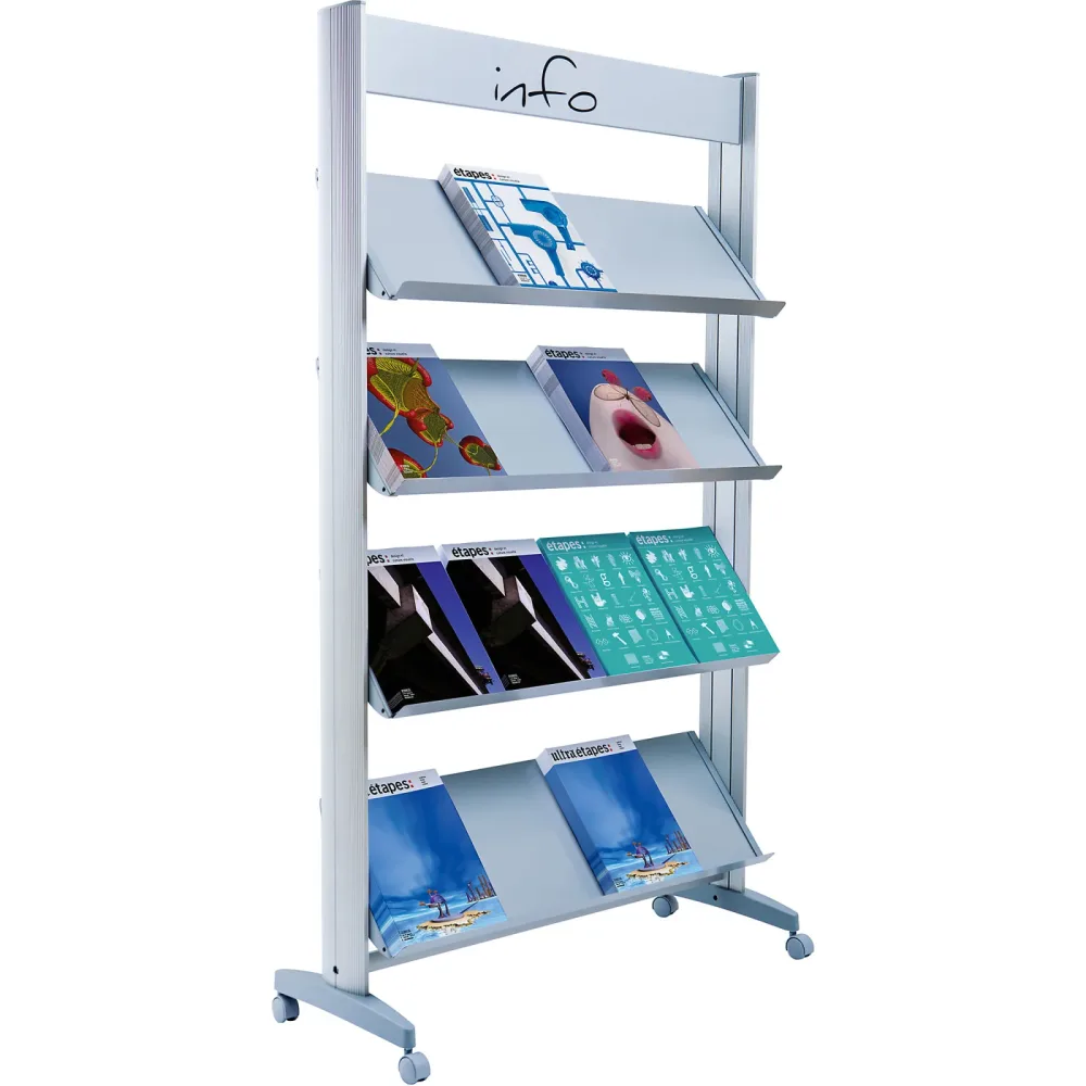 Paperflow Prospektständer 16x DIN A4 Silber