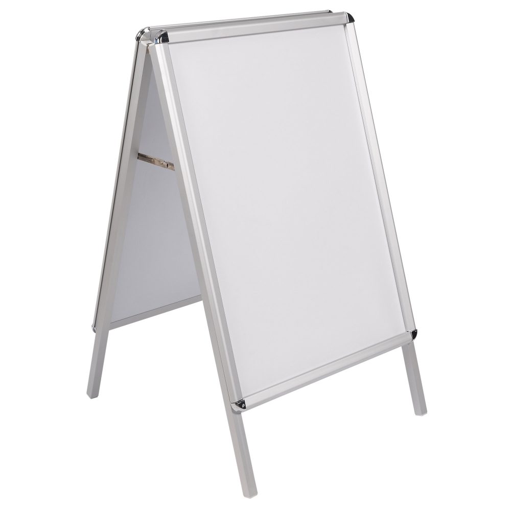 Bi-Office Kundenstopper Weiss 700 x 1000 mm Aluminium Silber
