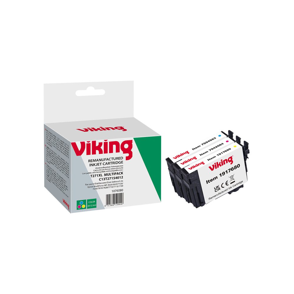 Office Depot Kompatibel Epson 27XL Tintenpatrone C13T27154012 Cyan, Magenta, Gelb, 3 Stück