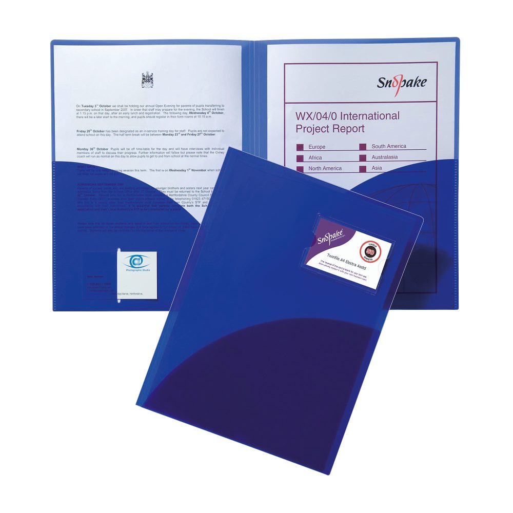 Snopake Präsentationsmappe TwinFile 14032 A4 Blau Polypropylen 5 Stück