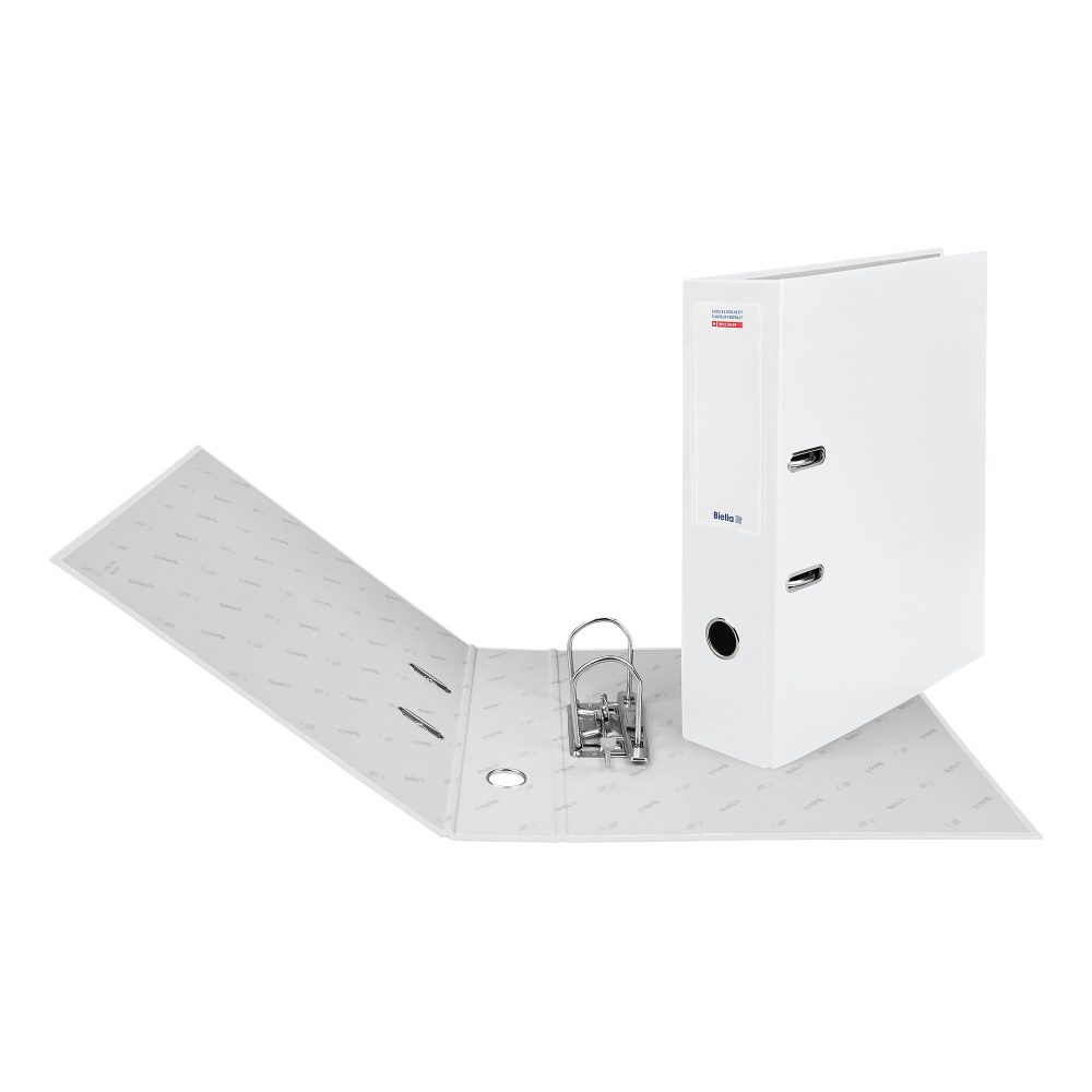 Biella Bundesordner 0103418.01 DIN A4 80 mm Papier 2 Ringe Strong-Mechanik Schwarz Pack mit 20 Stück