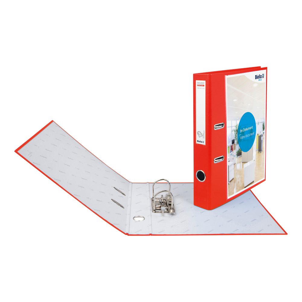 Biella Bundesordner Creative 0103424.45 DIN A4 40 mm Papier 2 Ringe Strong-Mechanik Rot Pack mit 12 Stück