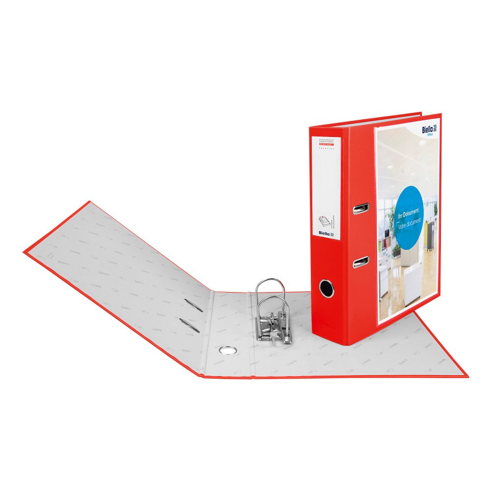 Biella Ordner 0103427.45 DIN A4 70 mm PP 2 Ringe Strong-Mechanik Rot Pack mit 12 Stück