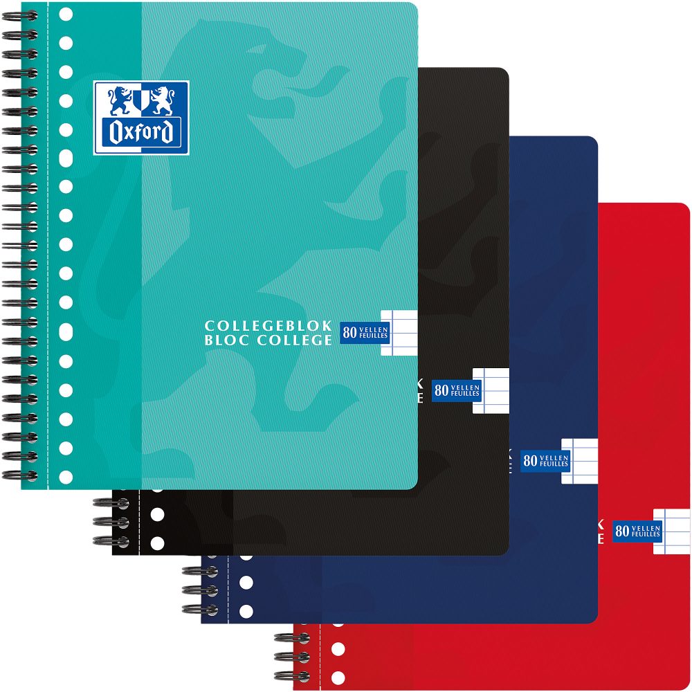 OXFORD Sammelblock Farbig assortiert Liniert A5+ 80 Blatt