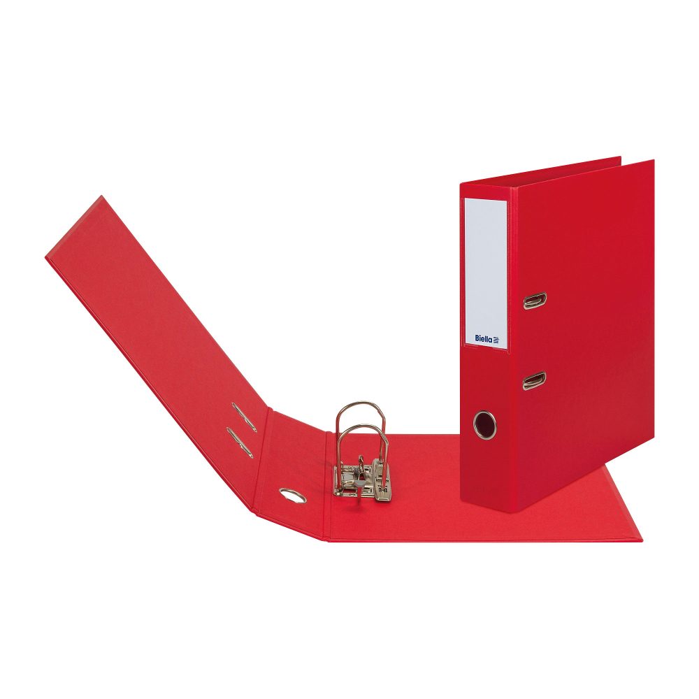 Biella Order Recycolor 0104437.45 DIN A4 70 mm Papier 2 Ringe Strong-Mechanik Rot Pack mit 10 Stück