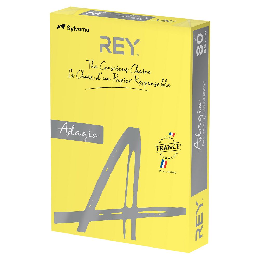 Rey Tinted paper DIN A4 Farbiges Papier Gelb 120 g/m² 250 Blatt
