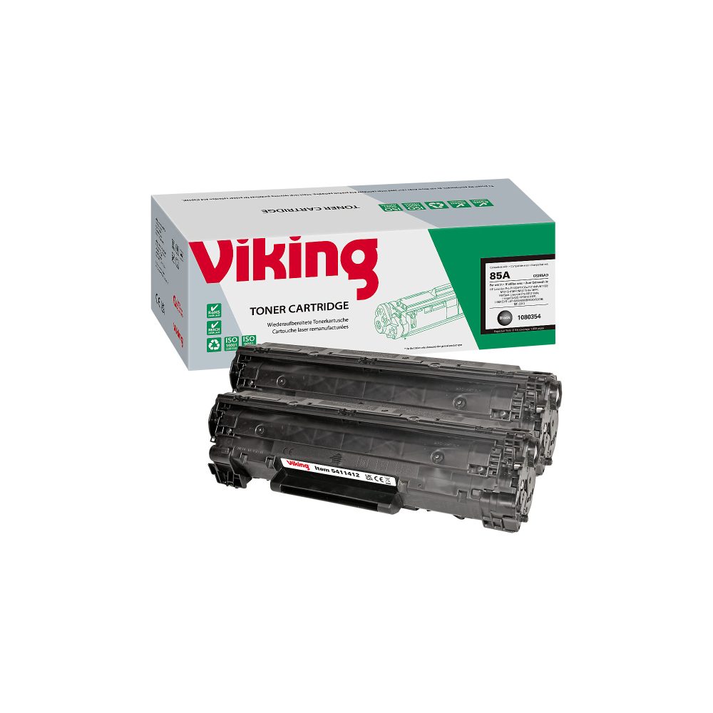 Viking 85A Kompatibel HP Tonerkartusche CE285AD Schwarz Duopack 2 Stück