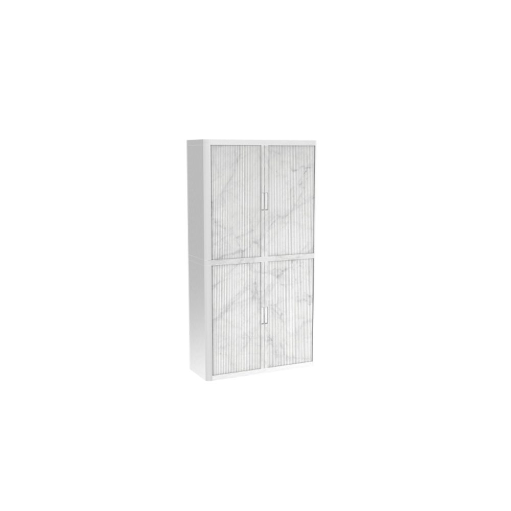 PAPERFLOW easyOffice 2M Rollladenschrank 2040x1100x415mm PERSO WEIßER MARMOR