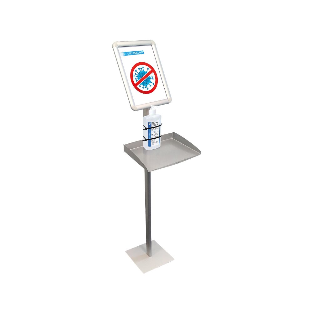 Franken Informationstafel-System BS0911 mit Ablagefach und Klapprahmen Aluminium A4 Silber