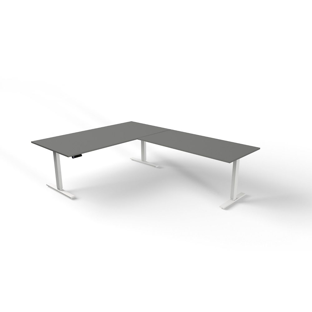 Move 3 - Steh-/Sitztisch 200x100x72-120cm mit Anbau 160x80 grafit