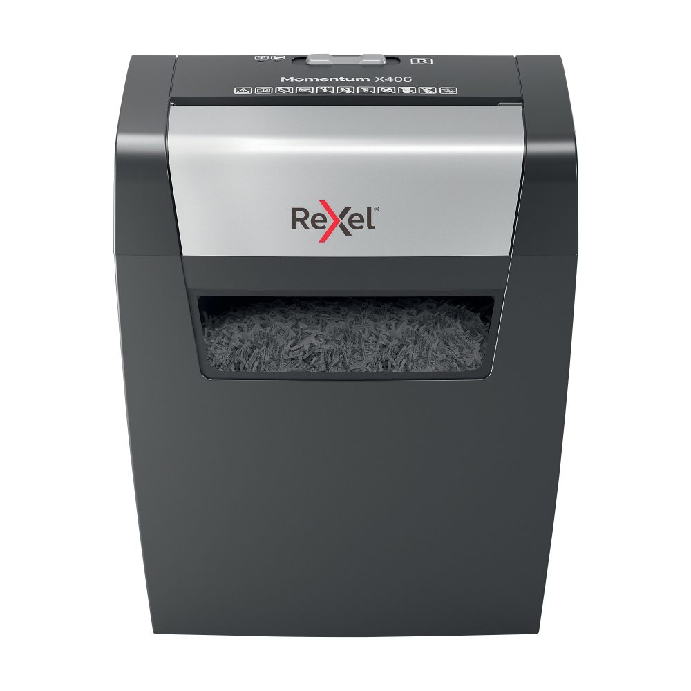 Rexel Momentum X406 Aktenvernichter Partikelschnitt Sicherheitsstufe P-4 6 Blatt