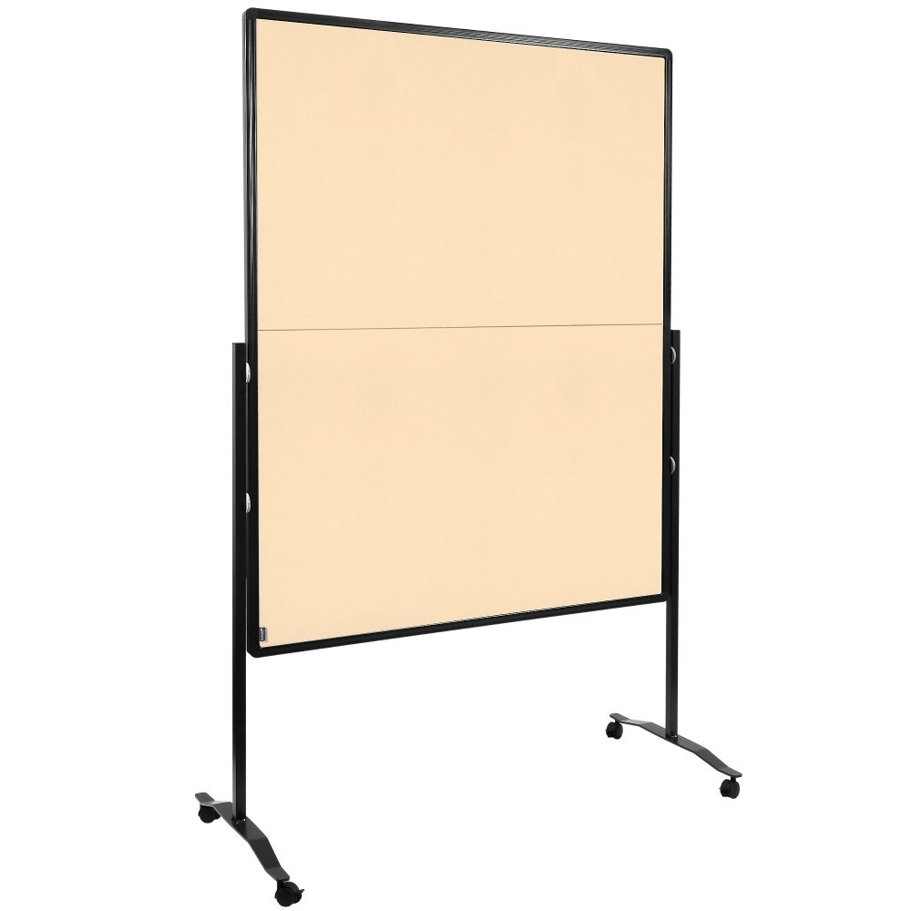 Legamaster PREMIUM PLUS Moderationswand klappbar, höhenverstellbar, Hoch- und Querformat, Filz, beige
