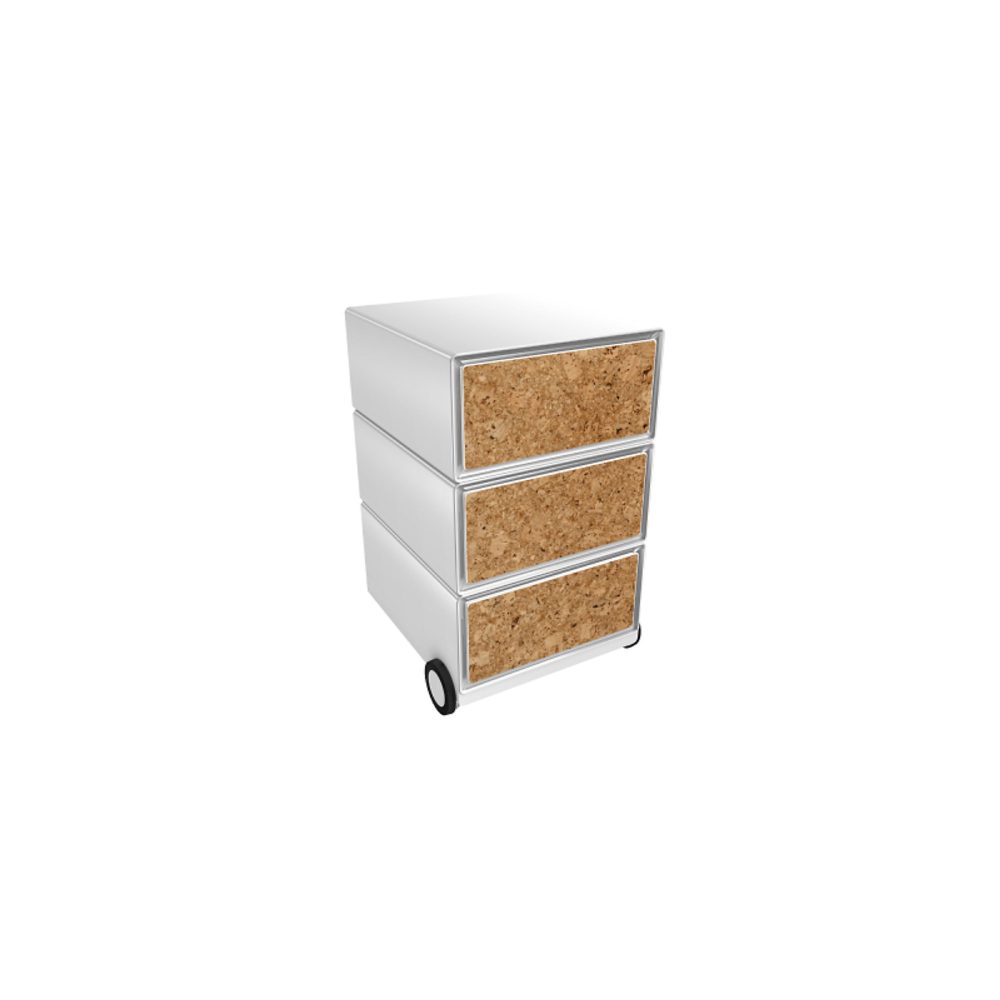 PAPERFLOW Rollcontainer easyBox 3 horizontale Schubladen 642x390x436mm PERSO KORK
