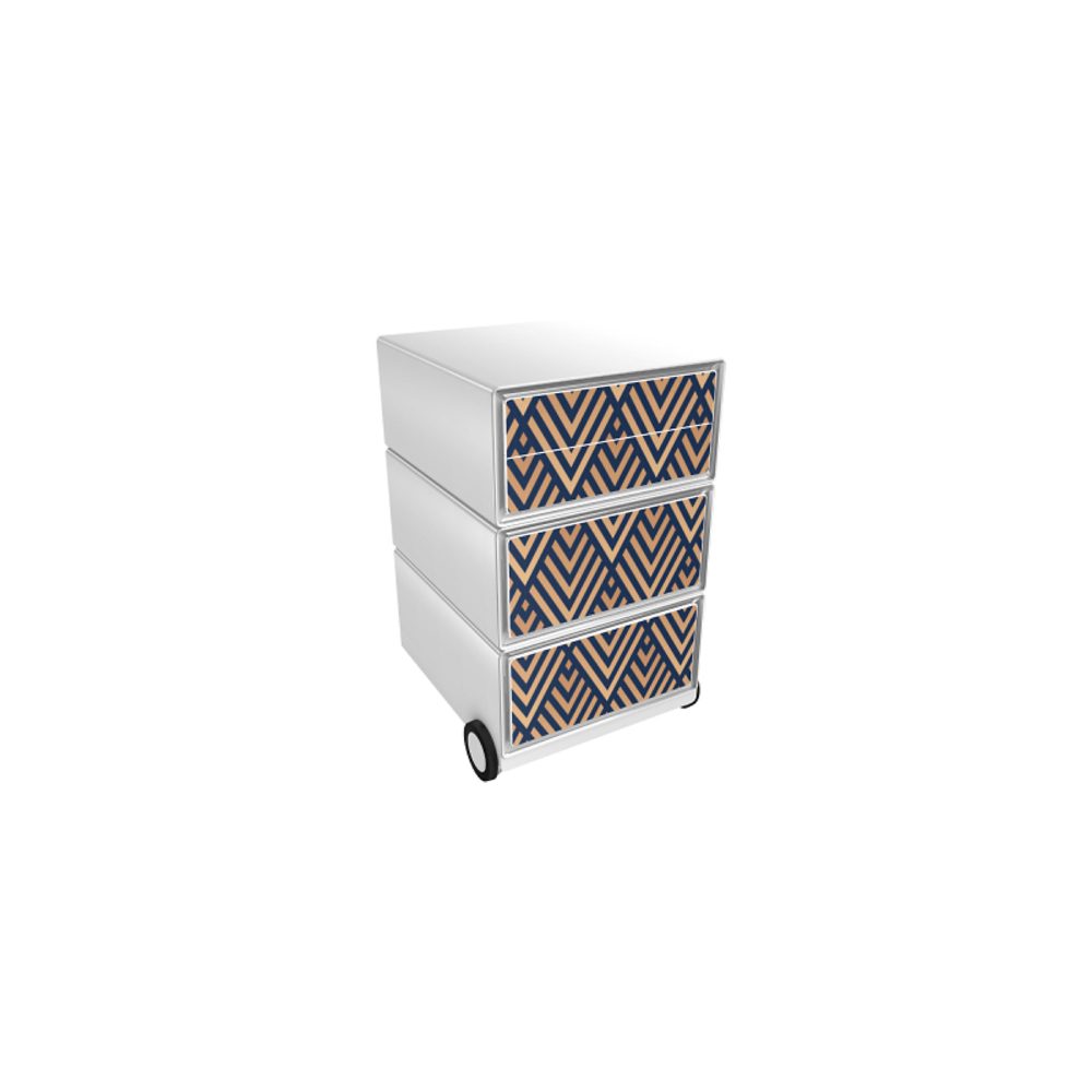 PAPERFLOW Rollcontainer easyBox 4 horizontale Schubladen 642x390x436mm PERSO ART DECO - DUNKELHEIT