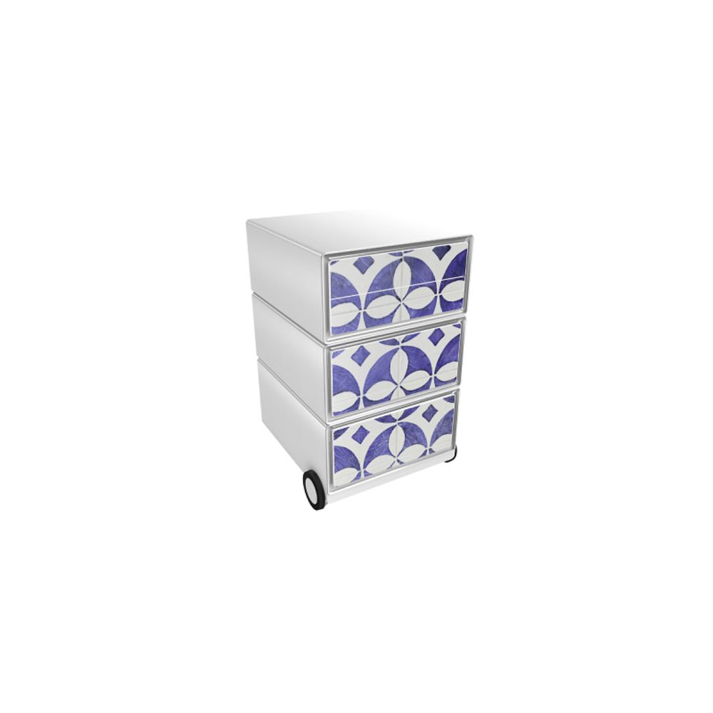 PAPERFLOW Rollcontainer easyBox 4 horizontale Schubladen 642x390x436mm PERSO STEINGUT