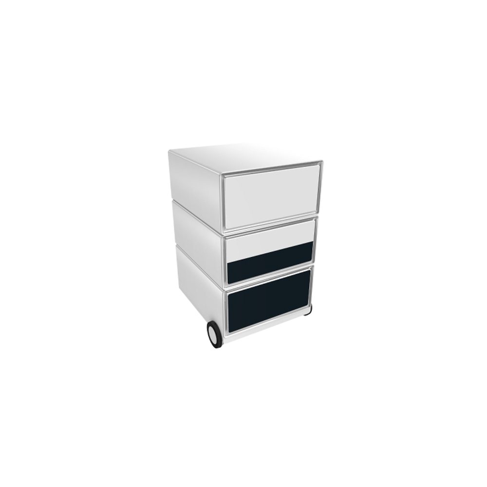PAPERFLOW Rollcontainer easyBox 3 horizontale Schubladen 642x390x436mm PERSO FARBBLOCK