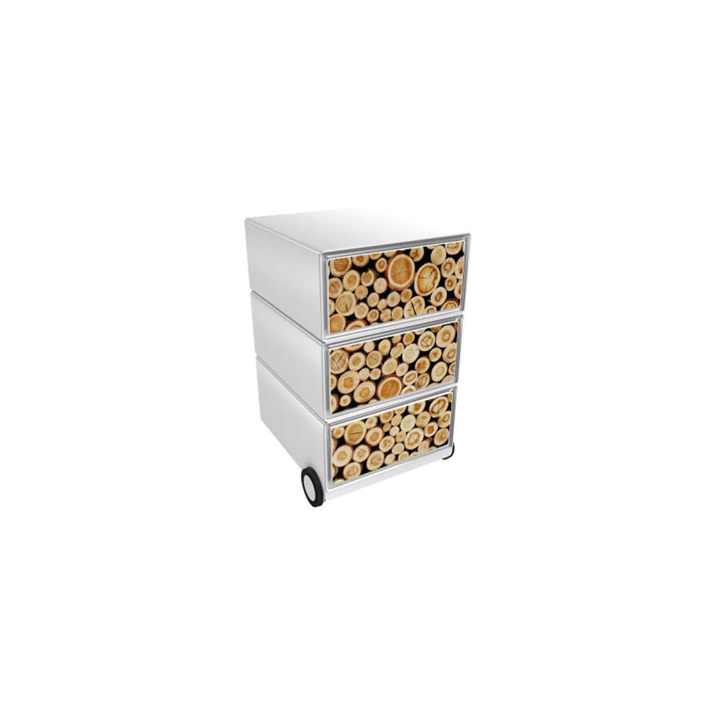 PAPERFLOW Rollcontainer easyBox 3 horizontale Schubladen 642x390x436mm PERSO STÄMME