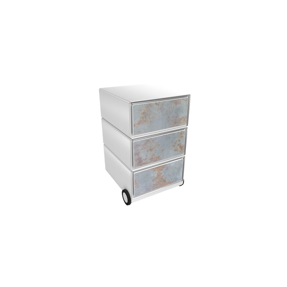PAPERFLOW Rollcontainer easyBox 3 horizontale Schubladen 642x390x436mm PERSO WELT