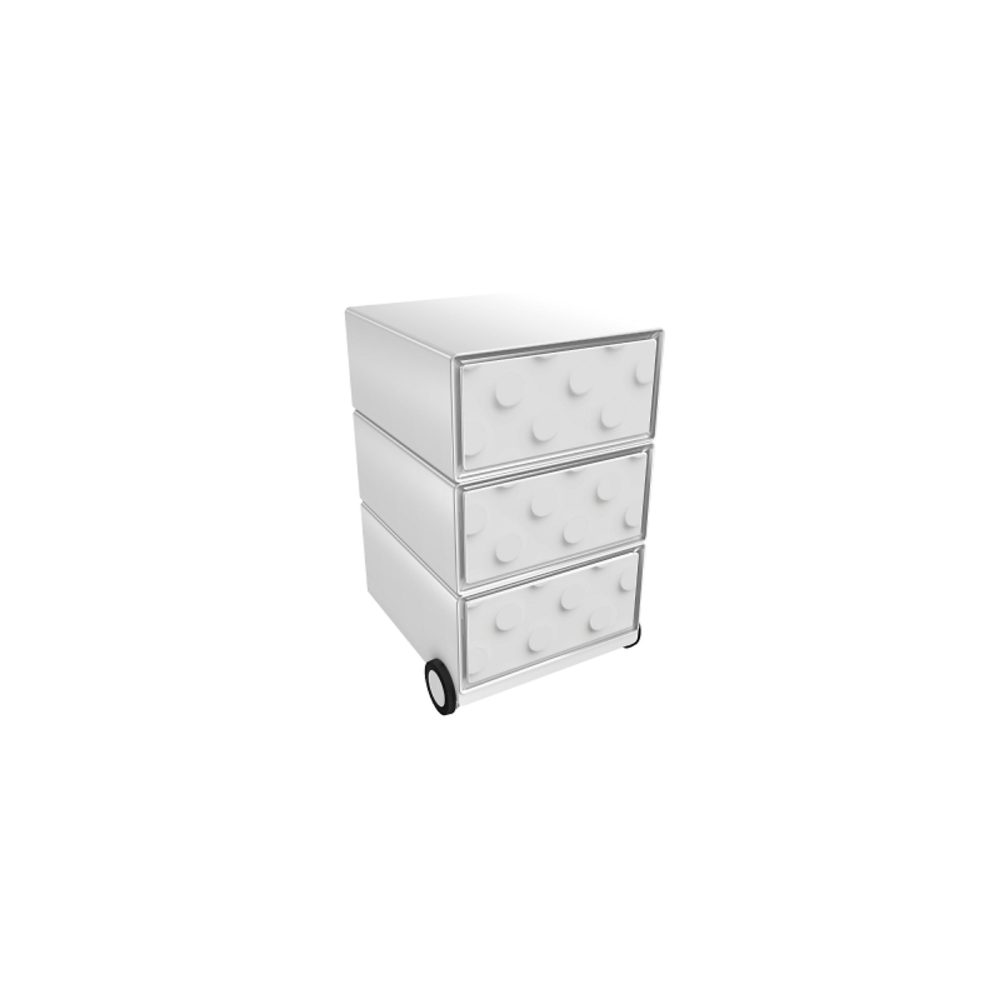 PAPERFLOW Rollcontainer easyBox 3 horizontale Schubladen 642x390x436mm PERSO STEIN