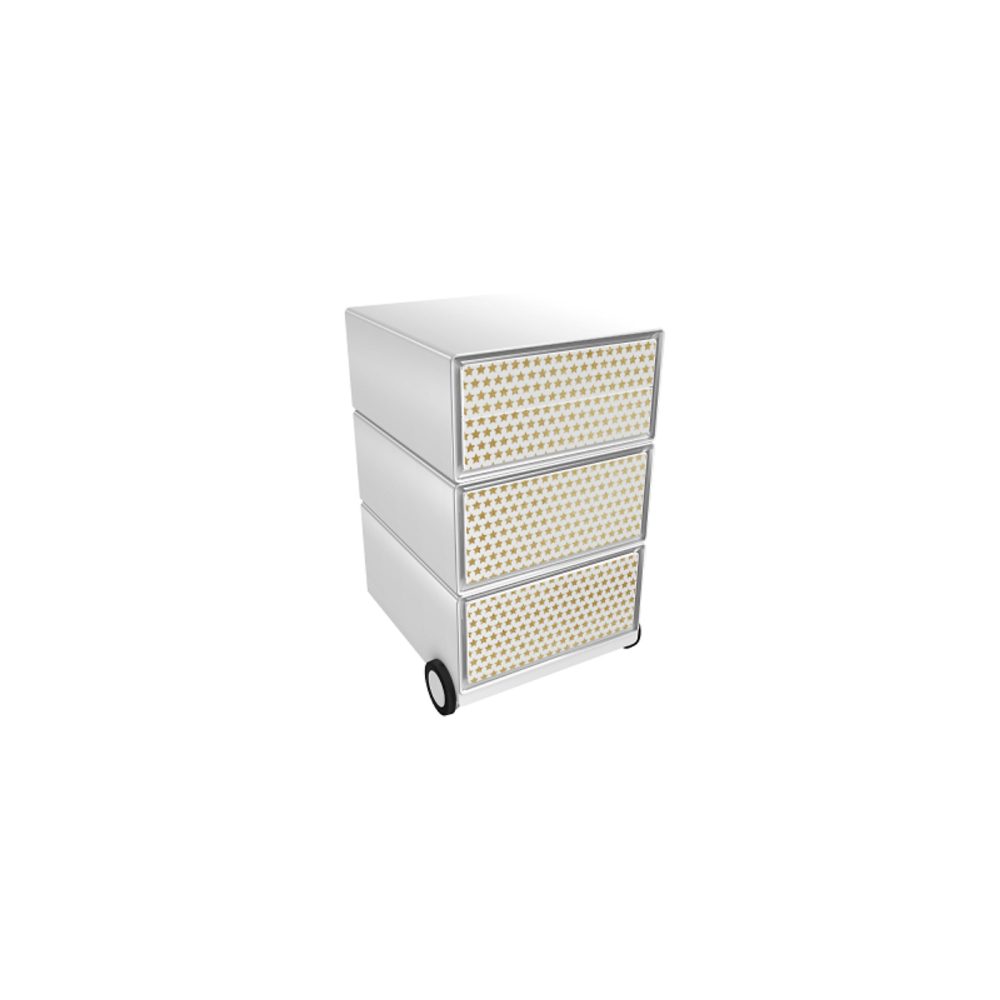PAPERFLOW Rollcontainer easyBox 4 horizontale Schubladen 642x390x436mm PERSO HOLLYWOOD