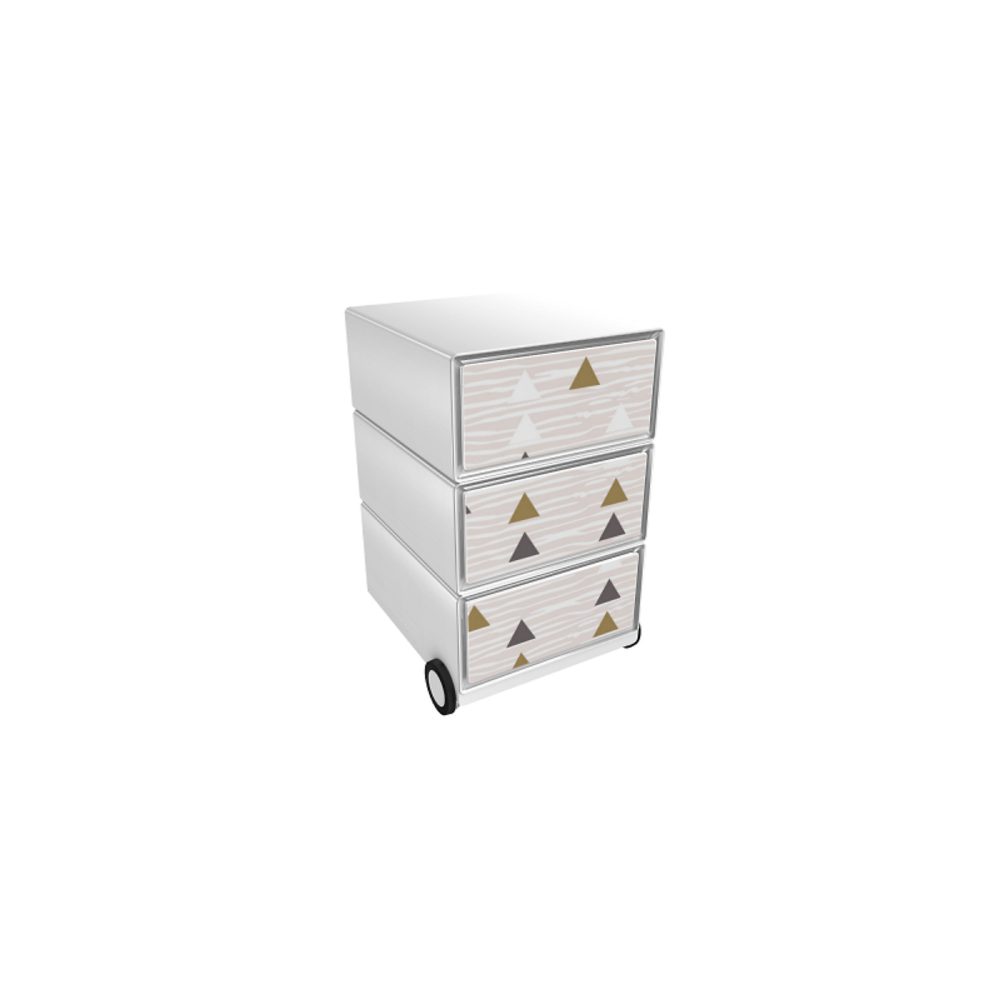 PAPERFLOW Rollcontainer easyBox 3 horizontale Schubladen 642x390x436mm PERSO ETHNISCH