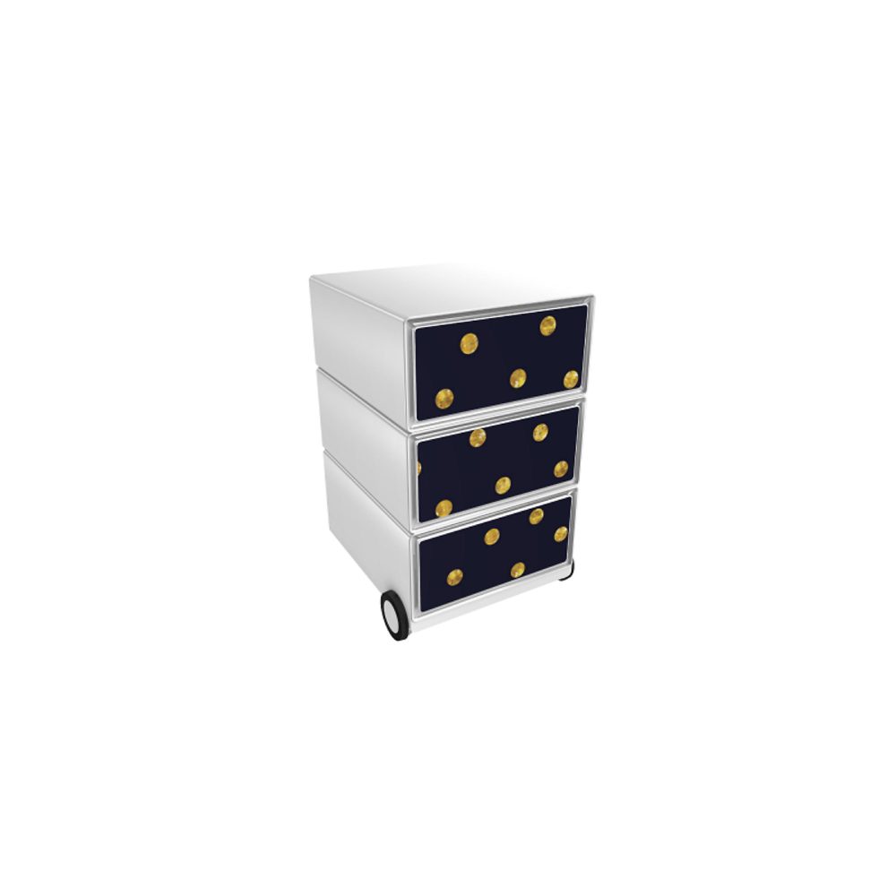 PAPERFLOW Rollcontainer easyBox 3 horizontale Schubladen 642x390x436mm PERSO KUGELN
