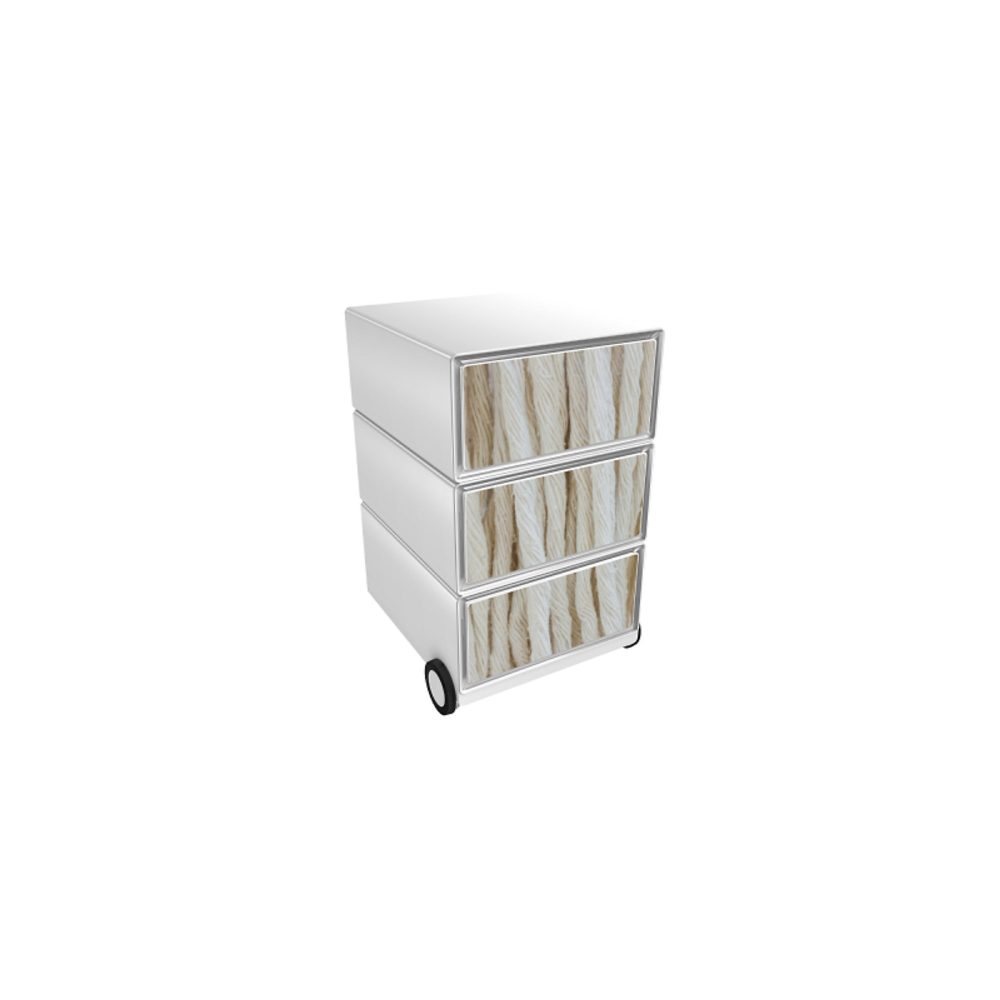 PAPERFLOW Rollcontainer easyBox 3 horizontale Schubladen 642x390x436mm PERSO SEILE