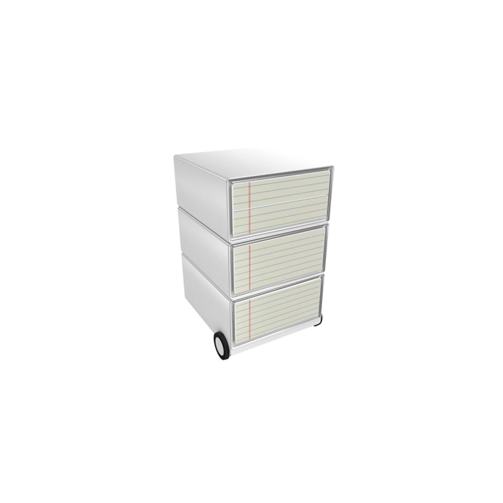 PAPERFLOW Rollcontainer easyBox 4 horizontale Schubladen 642x390x436mm PERSO NOTEBOOK