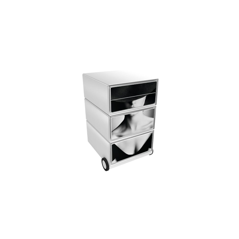 PAPERFLOW Rollcontainer easyBox 4 horizontale Schubladen 642x390x436mm PERSO LADY