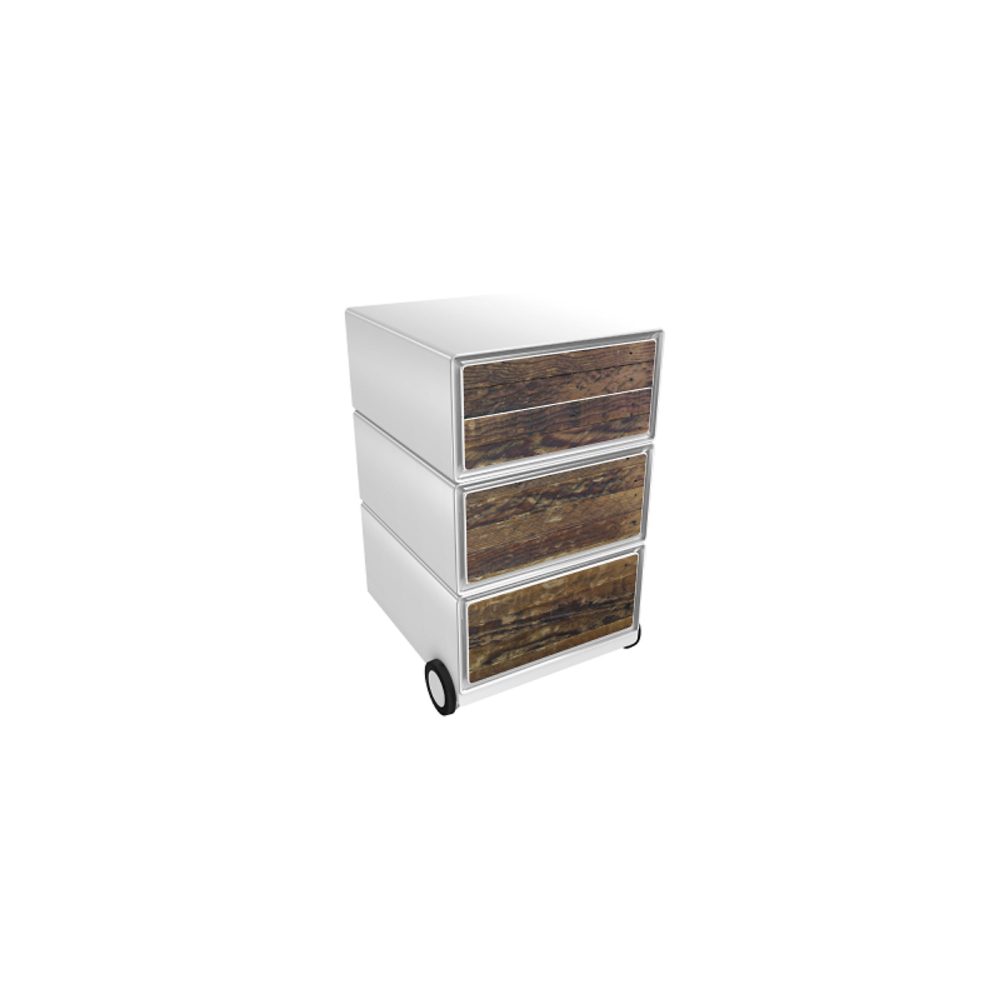 PAPERFLOW Rollcontainer easyBox 4 horizontale Schubladen 642x390x436mm PERSO HOLZ