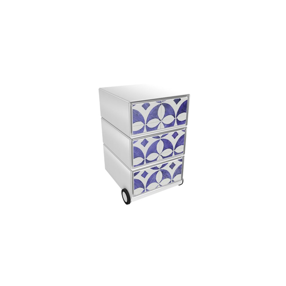 PAPERFLOW Rollcontainer easyBox 3 horizontale Schubladen 642x390x436mm PERSO STEINGUT