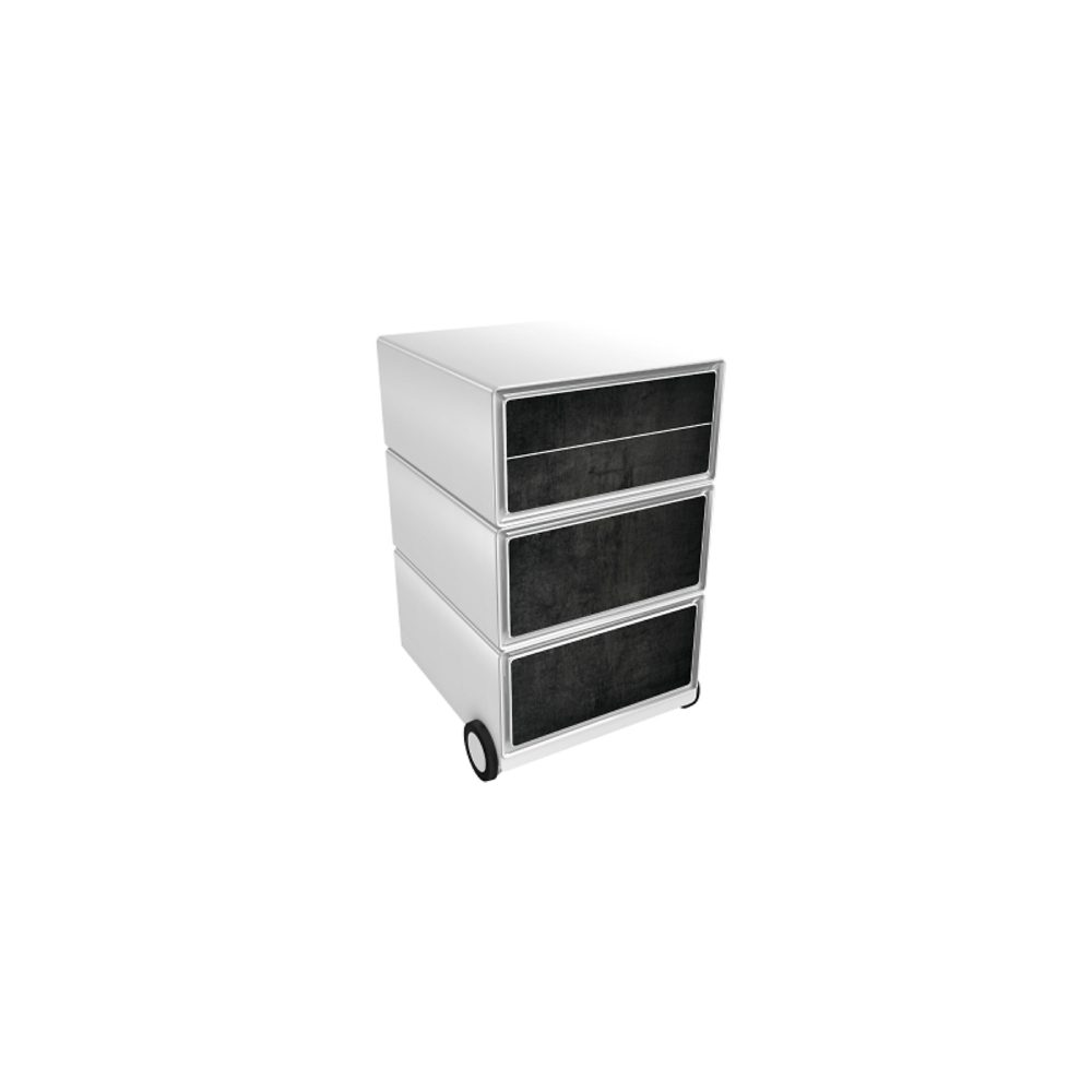PAPERFLOW Rollcontainer easyBox 4 horizontale Schubladen 642x390x436mm PERSO DUNKEL
