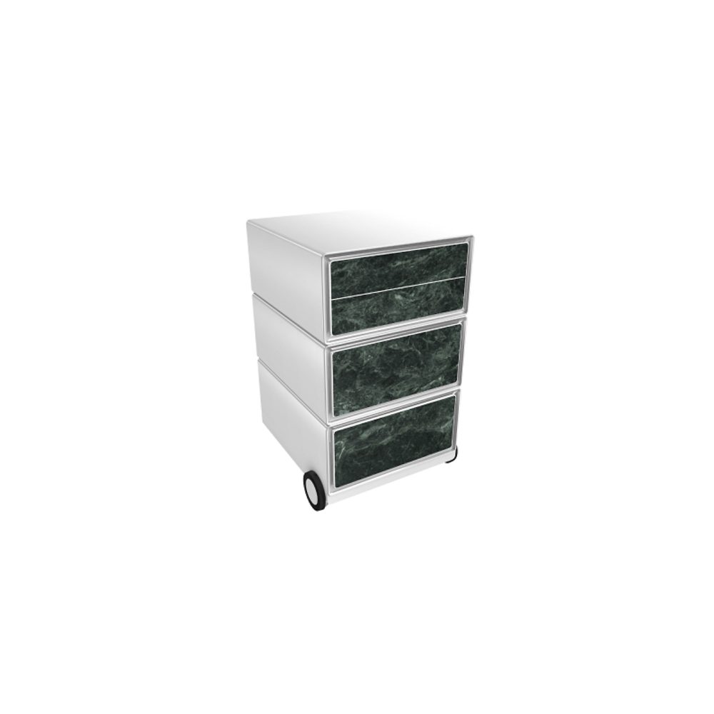 PAPERFLOW Rollcontainer easyBox 4 horizontale Schubladen 642x390x436mm PERSO GRÜNER MARMOR