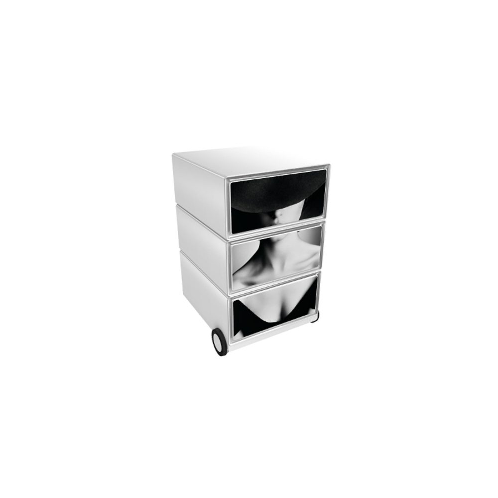 PAPERFLOW Rollcontainer easyBox 3 horizontale Schubladen 642x390x436mm PERSO LADY