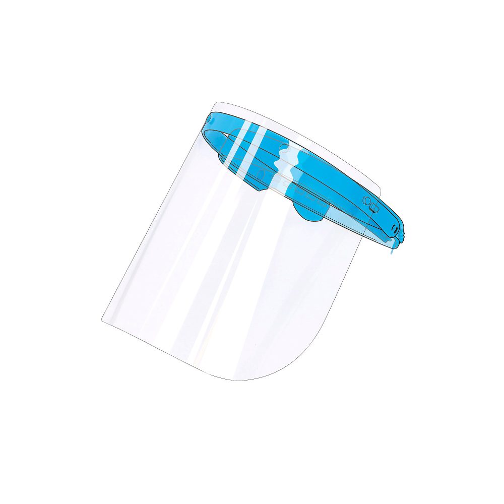 Gesichtsvisier transparent mit verstellbarem Silikonband + 3 zusätzliche Schirme