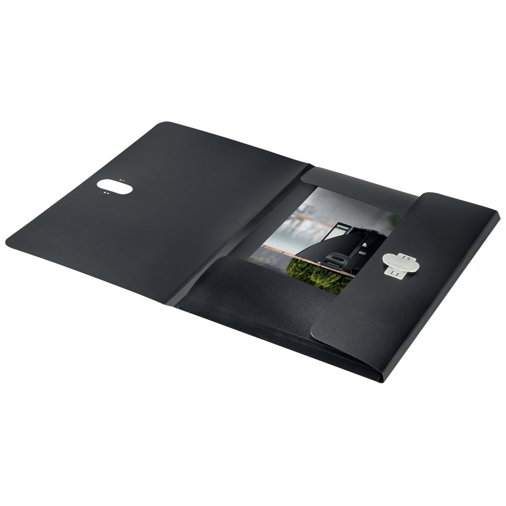 Leitz Recycle 3-Klappen Sammelmappe A4 CO2 Neutral Schwarz 80% Recycelter Kunststoff