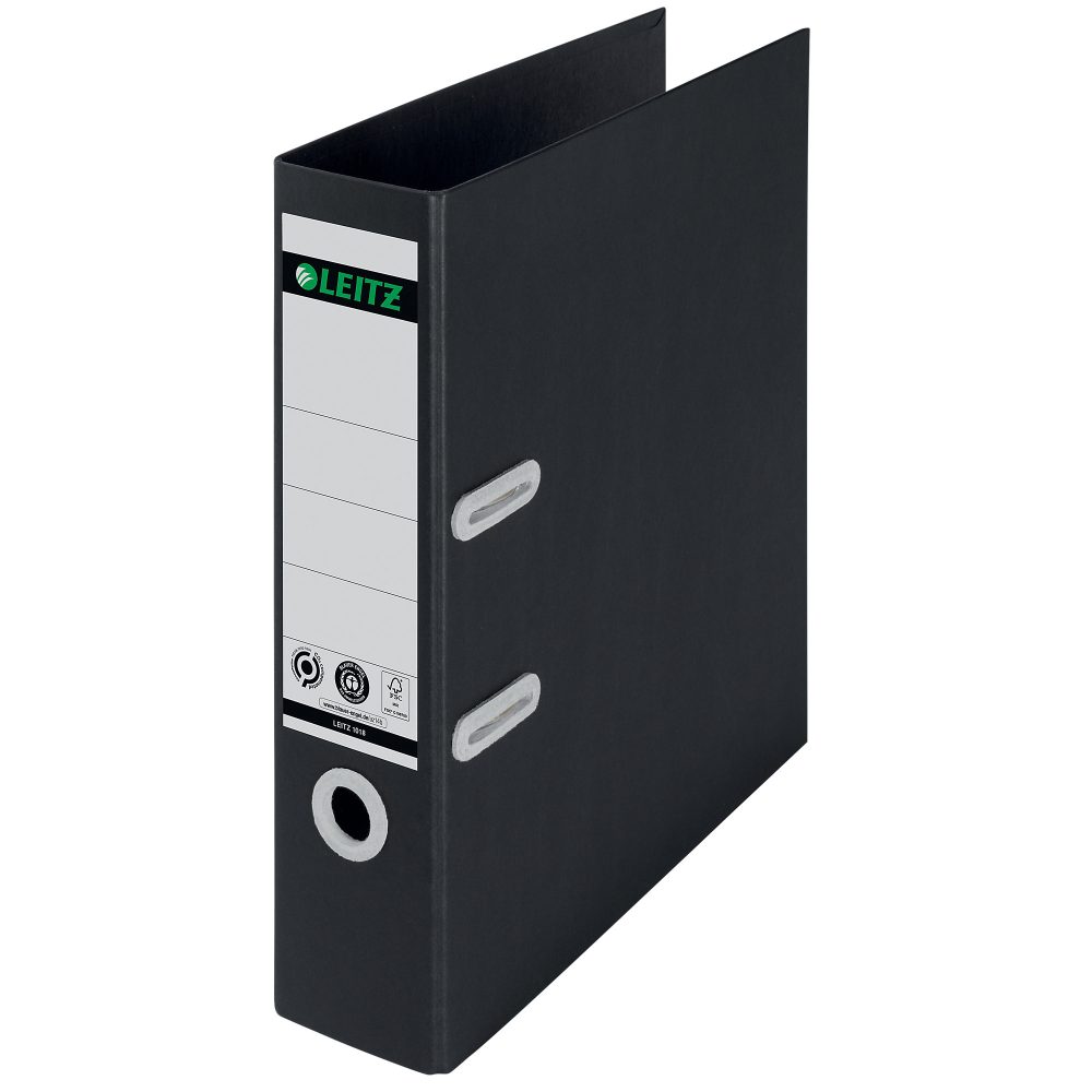 Leitz -  Ordner Recycle 8cm A4, 21cm, Schwarz