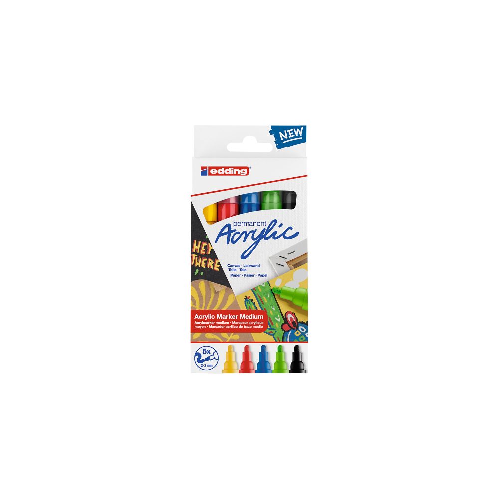 EDDING Acrylmarker 5100 2-3mm 5100-E5-basi basic, ass. 5 St&uuml;ck