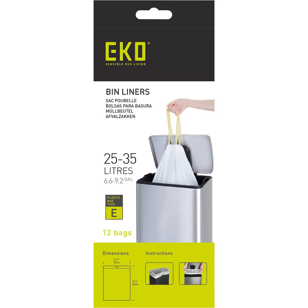 Müllsäcke 35 L Weiss PE (Polyethylen) 6 Rollen à 12 Stück