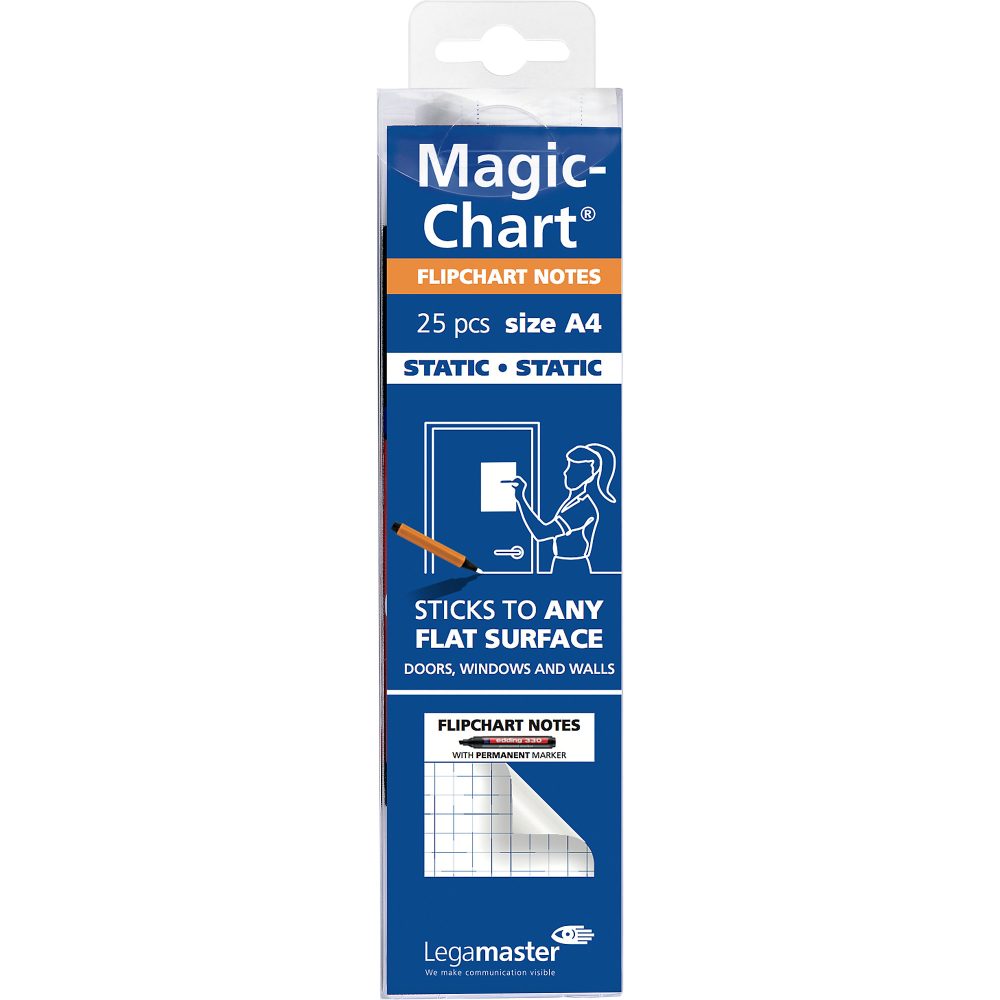 Legamaster Magic-Chart Flipchart Notizen 7-159000-A4 29,7 x 21 cm Kariert Weiß Rolle mit 25 Blatt