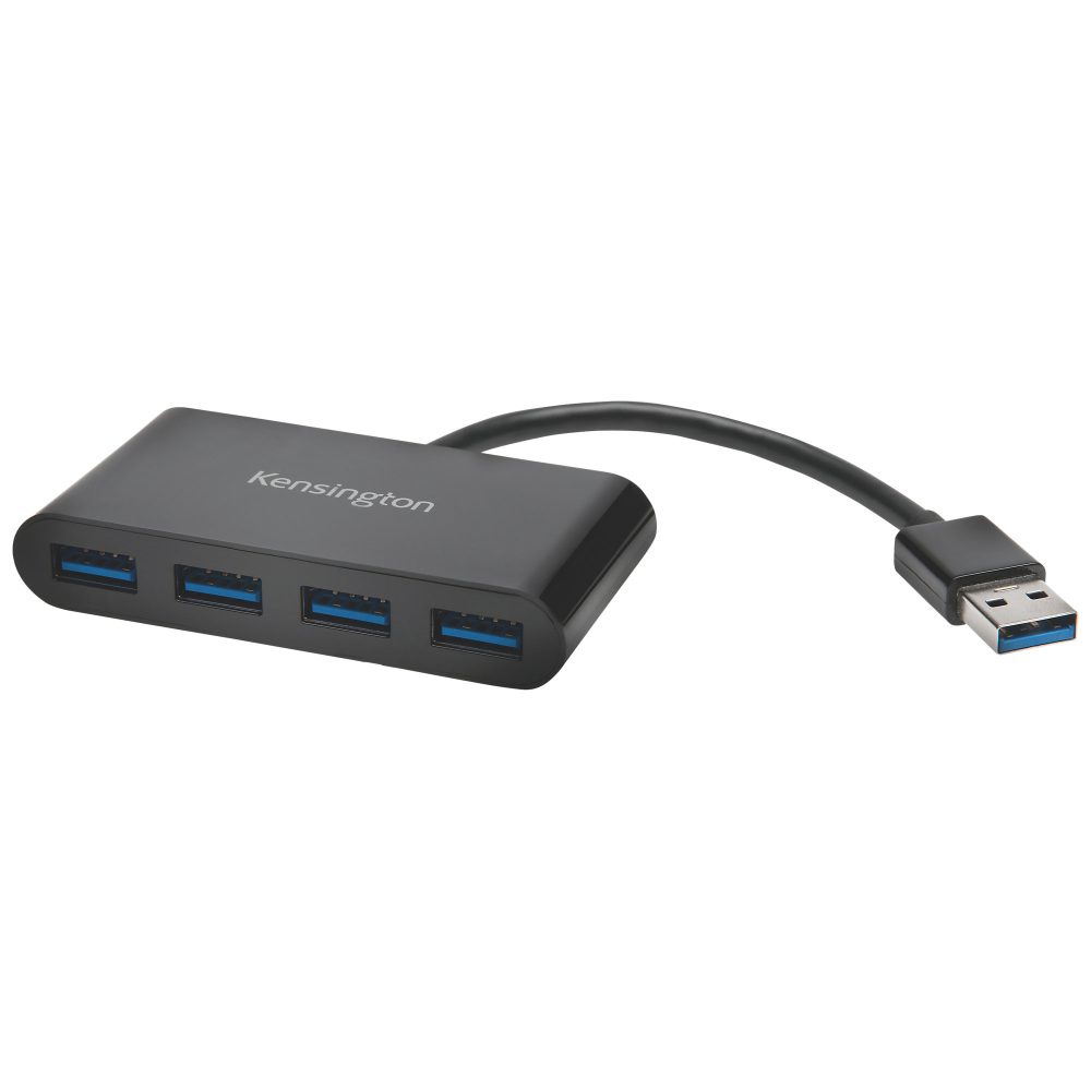 Kensington UH4000 4 x USB 3.0 Female auf 1 x USB 1.1 Male Hub K39121EU 4 Ports Schwarz