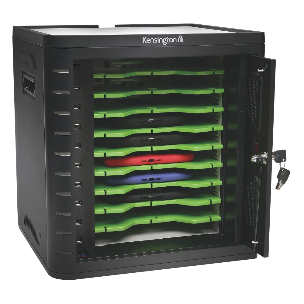 Kensington Universelles Lade- und Synchronisierungskabinett K67862EU Bis zu 10 Tablets 430 x 400 x 350 mm Schwarz